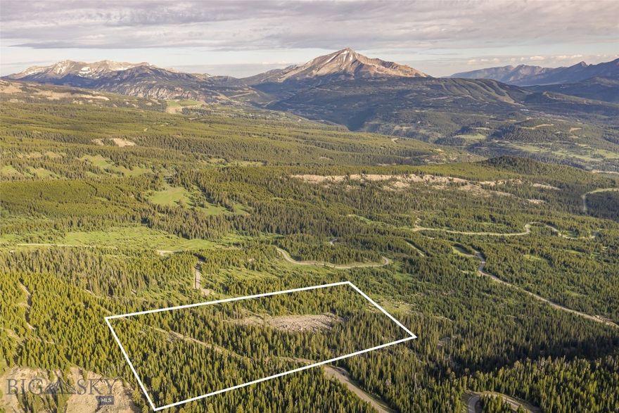Quite possibly the most breathtaking views in all of Big Sky. This exceptional homesite offers panoramic vistas stretching from Pioneer, Cedar, and Lone Peak to the Spanish Peaks, Gallatin Range, and even into Yellowstone National Park. Perfectly positioned at the end of a quiet cul-de-sac and bordering 160 acres of deeded open space, the property offers unmatched privacy and direct Big EZ HOA access to National Forest trails and recreation. Ideally situated adjacent to the Yellowstone Club and Spanish Peaks Mountain Club, and only 15 minutes to the heart of the Big Sky Town Center, crossing the Westfork of the Gallatin River via a hand hewn timber framed bridge, you drive up a paved road to the most magnificent views in Big Sky!

Located in a gated community, with the option to join the prestigious Spanish Peaks Mountain Club, this is a rare opportunity to secure what may be the most remarkable homesite in all of Big Sky. Whether building your legacy generational retreat or a private mountain sanctuary, you'll enjoy unparalleled views, serenity, and access to world-class amenities.

Well and septic to be installed by buyer. A Ski Social membership is available and must be secured prior to closing.