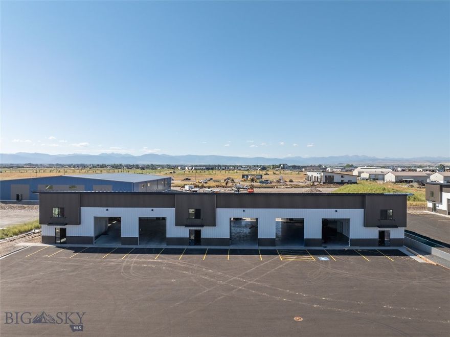 Now available in Belgrade’s sought-after West Post development, this brand-new 6,500 SF end-unit warehouse offers exceptional versatility, high-quality construction, and prime accessibility for a wide range of commercial or light industrial uses. The space includes a carpeted mezzanine office area ideal for day-to-day operations, 3-phase power, and a bathroom for staff convenience. The building features multiple overhead doors, including a 14-foot front-facing door for customer or equipment access and a 10-foot rear door designed for efficient loading and logistics. As an end unit, the property is equipped with a dedicated loading dock and approximately 50 feet of yard space suitable for outdoor storage, parking, or equipment maneuvering. With quick access to I-90 and Jackrabbit Lane, this modern warehouse provides an ideal balance of functionality, adaptability, and premium construction in one of Belgrade’s most desirable commercial locations.