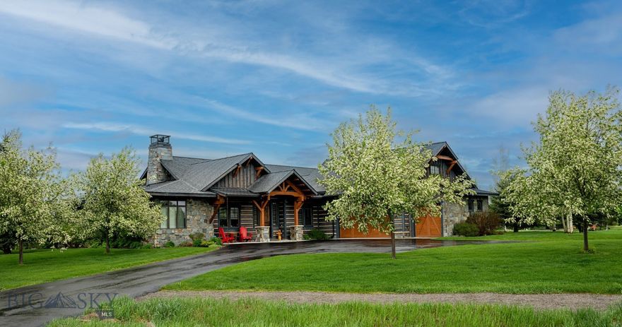 Stunning views of the Bridger Mountain is only one of the many features of this single level home located in the sought after Black Bull Golf Community. The property sits on just over 1/2 acre and offers 3,453 SF of living space, with plenty of privacy, and a  thoughtful floor plan. Each of the three generous bedrooms have their own bathroom and feature walk-in closets.  A very special and spacious primary suite is separated from the additional bedrooms.  The suite has two walks in closets, and generous bathroom with a large soaking tub and separate tiled stand-up shower, including a built-in bench, and radiant heat. The large kitchen provides a breakfast area, island, walk in pantry with bar fridge, and extensive breakfast bar with a nice flow to the great room.  Vaulted and high ceilings throughout the home enhance natural light and an ambiance of spaciousness. Entertaining is pure enjoyment with a large, covered patio facing the Bridger Mountains and pond views. The beautiful rock wood burning fireplace is a striking focal point in the great room, which has a nice open flow to the formal dining room. An office/den, plus additional flex room offer many options from office to hobby's to media room. The larger flex room also has a separate outside private entrance and pad for hot tub. The three bay heated and insulated garage, comes with extra storage space and a drive through driveway. Amazing Black Bull Golf Community amenities include a private Tom Weiskopf designed 18-hole golf course, swimming pool, fitness center, on-site restaurant and walking trails. This ideal location is perfect for access to all the features that make the Bozeman lifestyle so desirable! Easy access to the airport, MSU, all shopping, schools, and recreation. Live the Montana dream in comfort and convenience!