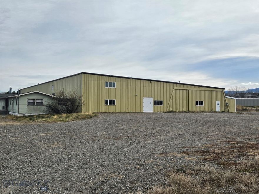 20,000 SF Steel building on 4 Acres. The main building has 1200 AMPs of 3 Phase power, natural gas, and compressed air. There is no fire suppression currently, but can be added for an additional cost. There is also 2000 SF office building that can be remodeled to suit tenant needs.  At this time, this is not included in the total SF offering.  The property has several points of ingress/egress with additional driveways possible. This is a very convinient location between Bozeman and Big Sky, MT. Additional Build to Suit options available for 3,000 - 6,000 SF units with yard space.