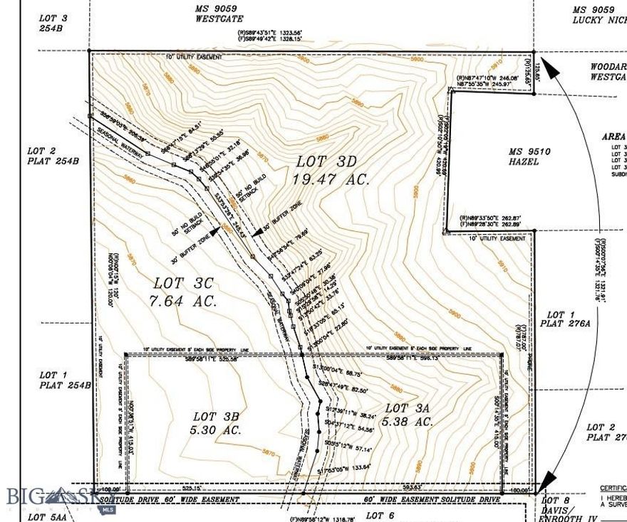 Build your dream home on this prime parcel of land in Montana. Lot 3A, part of the Davis Enrooth/Subdivision II Minor Subdivision, consists of 5.38 acres with exceptional views and convenient access from Solitude Drive. Located just minutes from town while offering a peaceful country atmosphere. Please call for further information regarding this exceptional opportunity and for annual road maintenance fee information.