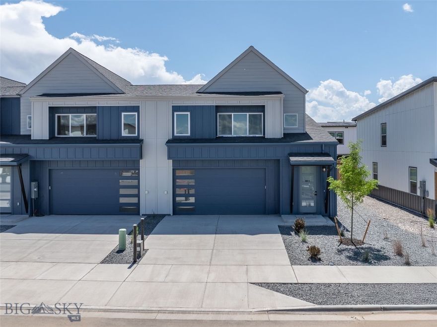 *A Quality and Thoughtfully Built Townhome in West Post* 
Timeless finishes & prime location in Belgrade’s rapidly growing and new West Post community. This under-construction middle-unit townhome has been carefully designed with quality and longevity in mind. From hand-selected finishes to a smart, functional layout, every detail reflects superior craftsmanship and intentional design.
The main level offers an open floor plan with a bright living area, gas fireplace, spacious kitchen with island and pantry, dining area, and a half bath. Step outside to your covered back patio and landscaped yard—perfect for relaxing or entertaining.  The kitchen features quartz countertops, and an upgraded Samsung appliance package.
Upstairs features a sun-filled primary suite with a walk-in closet, two additional bedrooms, and a full bath. Oversized windows throughout flood the home with natural light, creating a warm, welcoming feel.
Just steps from a beautifully designed community park featuring a pond, amphitheater, playground, dog park, and miles of trails. With quick access to I-90, Bozeman, the airport, and future retail, this is a rare opportunity to own a thoughtfully constructed home in a vibrant, amenity-rich neighborhood.
Schedule a tour, we’d love to have you come take a look!