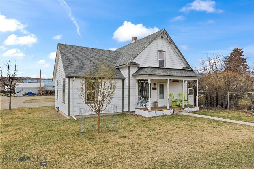 Charming, fully remodeled 2 BD/1.5 BA home in the quaint town of Clyde Park, MT, offering the perfect blend of historic character and modern updates. Originally built in 1912 with an addition put on in 2019, this thoughtfully renovated home features an open-concept main floor with a bright and inviting living space, ideal for everyday living and entertaining. The main level living space has dining and living room areas with natural light and gorgeous views. The kitchen is completely modernized with updated appliances and pull-outs shelves in all cabinets. The laundry room has a utility sink and new washer and dryer and the adorable full bathroom is heated and has an extra deep tub for soaking. Upstairs has the original hardwood floors and newly added half bath. A radon mitigation system and whole-house water filter are already installed.

Situated on two spacious quarter-acre lots, the property provides incredible flexibility and potential—including the opportunity to build a second home. Oak and elm trees have been planted and nurtured for future generations to enjoy. Breathtaking 360-degree mountain views surround you, creating a serene and picturesque setting. The exterior boasts a fenced yard with a garden area, perfect for outdoor enjoyment, pets, or growing your own produce. Additional features include a detached garage and a versatile shop, offering ample space for storage, hobbies, or workspace needs.

Situated in the heart of Clyde Park, you are within walking distance of all the local amenities and restaurants. Close proximity to world class fly fishing on the Shields and Yellowstone Rivers, hiking trails, hunting, snowmobiling, mountain biking, cross country skiing, camping, and outdoor recreation of any kind. Located less than 30 minutes from Livingston and 45 minutes from Bozeman, 35 minutes from skiing at Bridger Bowl, and just over an hour from Yellowstone National Park. Whether you're looking for a primary residence, investment opportunity, or Montana getaway, this unique property delivers small-town charm with modern comfort and room to grow.