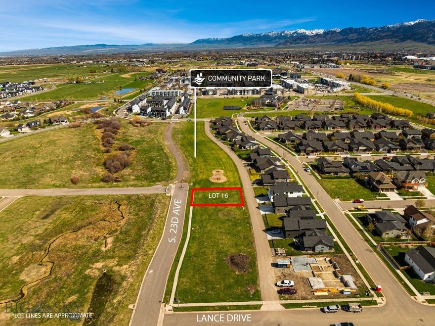 An amazing opportunity to own a premier lot in one of Bozeman's favorite neighborhoods, Southbridge Subdivision!  This lot offers the perfect canvas for your dream home, bordered by a neighborhood park and surrounded by mountain views that change dramatically with the seasons. It also offers the potential for an accessory dwelling unit (ADU) upon approval, providing flexibility for various living arrangements. Montana State University is conveniently close, while downtown Bozeman's vibrant culture, dining, and shopping options are just minutes away. Outdoor enthusiasts will appreciate the quick access to various hiking trails such as nearby Hyalite and Sourdough Canyon. This location strikes the perfect balance—close to town while maintaining easy access to mountain recreation. Build your home in this established southside community where the Montana lifestyle and thoughtful development come together beautifully.