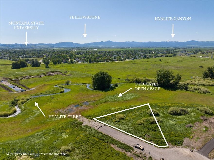 Welcome to one of the most exceptional homesites in Riverwood—where nature, light, water and quiet converge to create an extraordinary setting for your dream home. Tucked away on the far southern edge of the Riverwood Subdivision, this expansive single-family lot offers unparalleled privacy and seclusion, bordered by over 10 acres of protected open space. It’s a rare opportunity to own one of the most secluded parcels in the community—a sanctuary where you’re surrounded by nature, not neighbors. With a coveted southeastern orientation, your future home will be bathed in gentle morning sunlight, shaded from the intensity of summer afternoons, and perfectly positioned to capture Montana’s ever-changing skies. Out your back door, Hyalite Creek winds gracefully through mature trees and native grasses, offering a tranquil and ever-evolving natural backdrop. This is more than just a place to build—it’s a lifestyle defined by peace, connection, and the beauty of the land. Wake up to the sound of flowing water, framed by breathtaking views of the Bridger Mountains to the north and the Gallatin Range to the south. Imagine morning coffee on a private, sunlit porch or quiet evening strolls along the nearby trails—all from the most private corner of Riverwood. Conveniently located minutes from both Bozeman and Belgrade, with quick access to Bozeman Yellowstone International Airport, this homesite offers seclusion without sacrificing convenience. The Riverwood Subdivision is known for its scenic charm and outdoor-friendly community, but this particular lot stands in a class of its own. Don't miss your chance to own one of Riverwood’s most private and unique homesites—where privacy, natural beauty, and southeastern exposure come together to inspire a life well-lived.