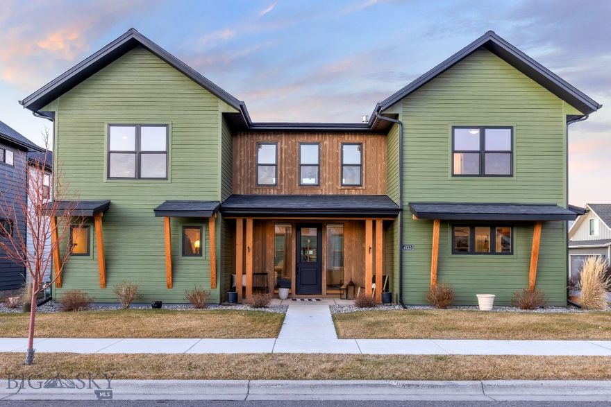 Modern, design-forward, and built to flex with real life, this 2022 home in Flanders Mill pairs a spacious main residence with a highly desirable, income-producing ADU. Inside, soaring 18-foot ceilings and a dramatic tile floor-to-ceiling fireplace anchor the open living space. The kitchen is equal parts sharp and functional with Bellmont 1600 cabinetry, quartz countertops, and upgraded stainless appliances with a statement hood, flowing seamlessly into the dining and living areas. The main-level primary suite is a true retreat with a large tile shower featuring dual shower heads, dual vanities, and an oversized walk-in closet. Upstairs, a custom iron railing overlooks the great room and leads to three additional bedrooms, including a junior ensuite, plus two full baths and a versatile flex space ideal for work, play, or guests.

Outside, enjoy a beautifully landscaped, irrigated, and fully fenced yard, plus a detached 3-car garage. The separate 1-bedroom, 1-bath ADU (approx. 637 sq ft) adds major flexibility and has been operating as a successful short-term rental generating several thousand dollars per month. Recent updates in the primary home include new upstairs carpet (Nov 2024), updated dining and bar lighting plus a living room fan (Jan 2025), custom floating shelves (July 2025), and fresh limewash in the primary suite with additional interior paint updates (Aug 2025). The ADU has also been refreshed with a wallpaper design (Feb 2025). Finished with engineered oak flooring in the primary home, sleek black fixtures, Andersen windows, and central A/C in both the home and ADU, this property is also close to community parks, trails, sidewalks, and a playground in one of Bozeman’s most convenient neighborhoods.