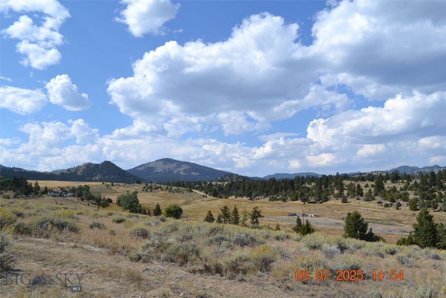 A little over 21 acres with county road access. Many level building sites with 360 views of Tobacco Root, Highlands and Bull Mountains. Power to the property. Varying ground from flat sagebrush to tree covered slopes. A rough cabin is on the property and can be used with a lot of TLC. 14 miles to I-90 access and Butte and only 15 miles to Whitehall, close to town but country living. Good phone coverage in area (verizon).