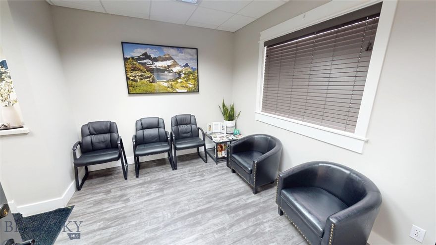 Great investment opportunity in West Bozeman, just off South 19th Avenue.  This Commercial Condo is fully leased with a strong tenant in place.  Current tenant has 3+ years remaining on the lease, with an option to extend for additional terms with built in annual increases.  Strong cap rate with a low barrier to entry make this a favorable investment.  This commercial condo has high end finishes in a desirable location.  There are five exam rooms, a reception desk with waiting area, and several other work spaces.  There is a private restroom in addition to two common restrooms, and a good shared parking lot.