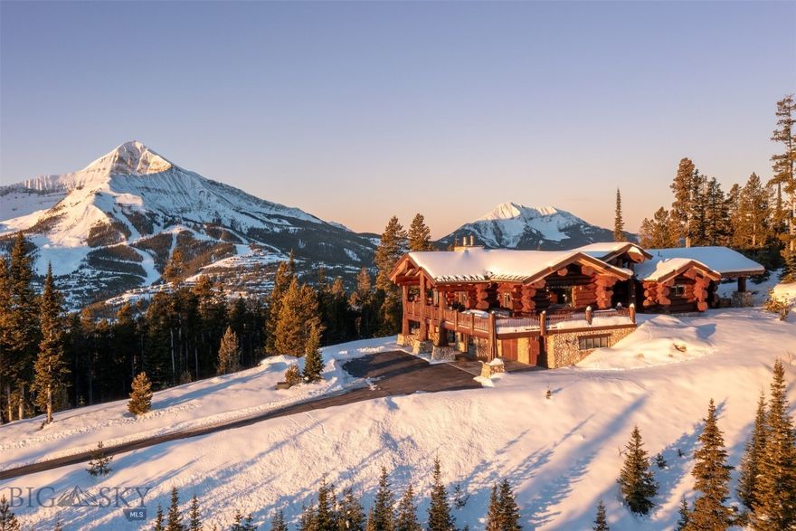 This is the perfect luxury location for those that want to be close to Big Sky's mountain amenities and activities, but still have an oasis set apart from it all! This stunning home with top of the world feel and 360-degree views, has never before been on the market. There are unobstructed views from every window, featuring Lone Mountain most prominently, with generous appearances by Wilson Peak, Fan Mountain, Pioneer and more. Hidden beyond a private gate, the Ridgeview Loop neighborhood of Beehive Basin is pristine and private, close to the popular Beehive trailhead and access to Beehive Lake. The home feels like a lodge, with massive log, timber and rock features, wrap around deck with outdoor fireplace, elevator, sauna, hot tub, all evoking the western flavor you expect in your getaway mountain retreat. There are included plans for an additional guest home that is allowed to be built upon the property. Offered furnished turnkey, with exceptions, featuring many custom, unique pieces and stunning artwork. This masterpiece is ready to occupy on twenty private acres and is just minutes from skiing at the Big Sky Resort and Moonlight Basin, fishing and whitewater rafting on the Gallatin River, and only a short drive to Yellowstone Park and Bozeman, MT. This is a special, one-of-a-kind offering, wonderfully located in this flourishing mountain resort community!