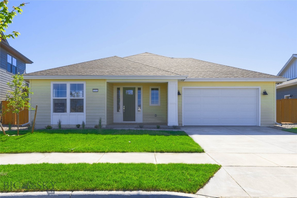 MOVE-IN Ready Prescott Ranch Home across the street from the central park of Phase 2. This single-story 3 Bed 2.5 Bath home lives large with an open layout and oversized backyard. The floorplan is great for entertaining with a large kitchen with KitchenAid appliances (fridge not included). The primary suite includes ensuite glass enclosed walk-in shower, dual vanities, and walk-in closet. The home comes with a 1-year builder warranty, A/C, gas furnace, fully landscaped front and backyards, underground sprinkler system, and full perimeter fencing. Prescott Ranch provides community parks and Bridger Mountain views from the neighborhood with convenient access to Bozeman, Belgrade, and Big Sky. Sales Office is open seven days a week from 10am-5pm. Photos show the model home. Virtual Tour and a few photos show the model home of this same floor plan for reference. One listing agent is related to seller/builder.