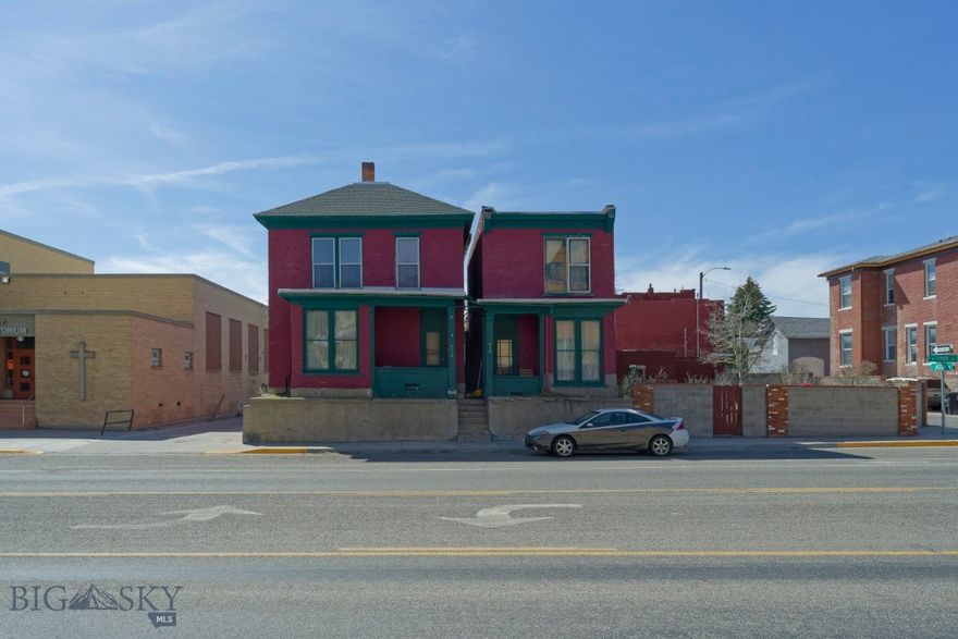Two buildings on one lot are a duplex even though they may appear as two different houses. The property at 412 is an example of a victorian style home. Upon entering the entryway, you see a special closet and original light fixtures. Off of this is the living room and dining room with beauriful origianl features and dining room built ins. A beautiful master bedroom with a nonworking fireplace and "jack & jill" bathroom with tub-shower & wardrobe sits between the master and another main floor bedroom. the kitchen has maple cabinets and formica counter. The back porch has fir bead board covering the walls. The second floor has transom windows above the hallway doors.  There are two smaller bedrooms, an average size and a larger one. A half bath completes the living space.  This property has a basement with finished rooms and a bath shower. A garage space is in this area and outside are 5 single car garages with cement floors.
Dwelling unit #2 is a smaller building with 2 bedrooms, one bath and less living space. There is an entry way with living room off it and a dining room connected by the living room. The floors are fir which is a softer hardwood. There is a small kitchen with a washer and dryer. Upstairs are the two bedrooms and one bath accessed from a very narrow staircase. A small private backyard provides quiet green space for the occupant. Alongside and to the west is an additional private yard for the use of the occupants. It is 1760 sq ft. The condition of this property requires care, maintenance and upkeep.  The bathroom has repairs on the ceiling and is in average shape Next door in the adjoining lot is a vacant lot on a separate plat which is 1760 sq ft. This property is privacy fenced and planted with turf.