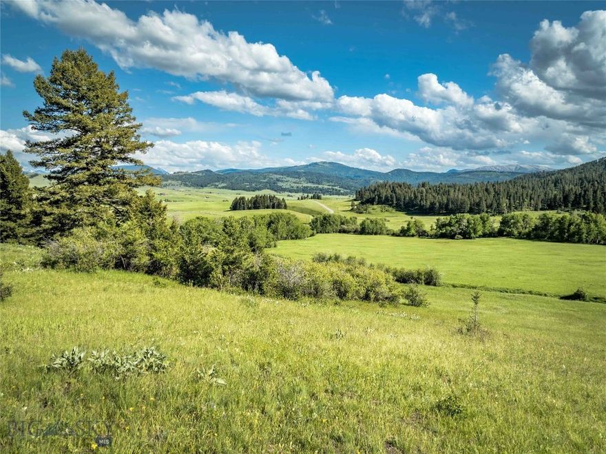 A rare and picturesque opportunity to own 76+ sprawling acres just 15 minutes from Downtown Bozeman with panoramic views towards Paradise Valley. At the end of a quiet road, this ideal parcel boasts the perfect blend of gentle rolling hills, flat pasture land, multiple potential build sites, and a tranquil seasonal creek meandering though, making it the perfect canvas for your dream home. Choose to be within the adjacent luxury ranch community of North Pass Ranches, or stay on the outskirts with no subdivision HOA. Bring your horses or other animals to this premiere parcel and soak in the commanding mountain and valley views surrounding. The parcel is backed by 1,741 acres in conservation easement. Acres of lush pasture land, stands of fragrant spruce trees, and a quiet country setting combine to make this a true Montana dream location.