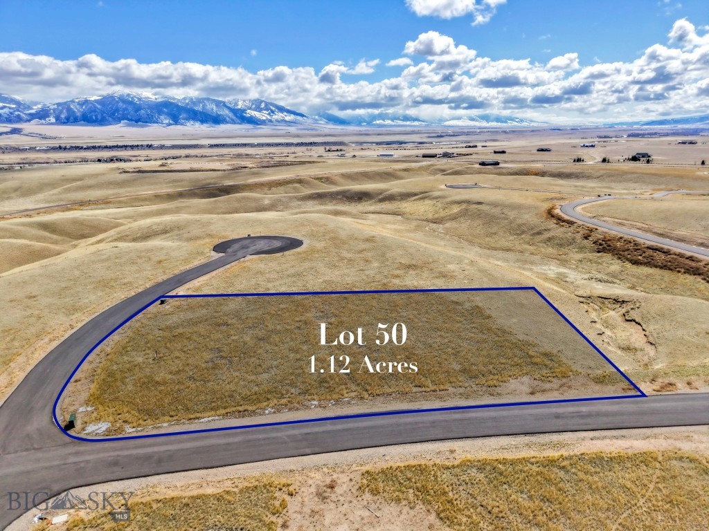 NEW subdivision in Ennis! Lot 50 is 1.12 +/- acres. There are 55 lots total between 1+/- to 2+/- acres. The entire subdivision is 165+/- acres so lots of open space to watch the wildlife! Paved roads throughout & power & fiber to each lot. Approximately 3 miles to downtown Ennis. Views in all directions! Wells between 200-350+/- feet & 12-30+/- GPM. Exact taxes TBD as lot has not yet been assessed as a separate parcel. The listing agent is a member of the selling entity. Buyer & buyer’s agent to do due diligence on property information & verify to their satisfaction.
