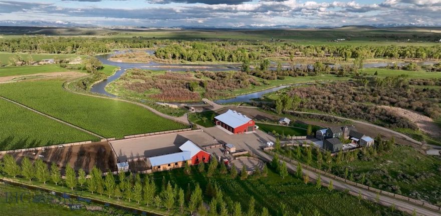*Additional living space with a 1,200 sq ft detached guest home on the property, complete with two bedrooms and two full bathrooms.

1805 River Ranch draws its name from the summer of 1805, when the Lewis & Clark Expedition worked its way up the Jefferson River corridor. In one of Lewis’s entries, he notes passing a “point of rock on the starboard side” before the party “encamped on a small island”—a quiet marker of how the ranches corridor carries the earliest chapters of the West. Today, that history is paired with a rare combination of live water, privacy, and a turnkey legacy ranch setting.

Set in the lower Jefferson River Valley near Three Forks, Montana, the ranch totals approximately 194± deeded acres with about 1.5 miles of live water (roughly 0.75 mile of Jefferson River frontage and an additional 0.75 mile along a parallel side channel). That water presence—paired with productive riparian cover—creates reliable fishing, a strong waterfowl and wildlife corridor, and a sense of seclusion that is hard to replicate this close to Bozeman.

A complete, controlled package: a legacy river property in two separate legal parcels, unencumbered by covenants, restrictions, or conservation easements—creating exceptional flexibility for future use and planning. High-quality, move-in-ready improvements with river frontage, a trout-stocked pond, and a riparian sanctuary with widening mountain views combine to deliver immediate enjoyment and day-one confidence.

With easy access to Three Forks, Bozeman, and nearby amenities, the property balances seclusion with convenience. Whether envisioned as a private retreat, equestrian base, or multi-generational holding, it offers enduring value in one of Southwest Montana’s most historically rich and naturally compelling river valleys available today on the market now.