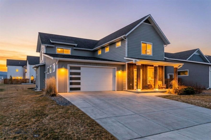 This very lightly lived-in 4-bedroom, 3.5-bath home in Bozeman's Southbridge neighborhood is better than new and ready to move right in. Not your run-of-the-mill Southbridge home, 2142 Chipset offers a unique floor plan, thoughtful design, and a location that checks every box.
The main floor primary suite is private and tucked away, complete with a walk-in closet and double vanity. A contemporary open-concept layout maximizes natural light throughout, and two covered patios, one off the front and off the back, make outdoor entertaining enjoyable in every season.
Upstairs, three additional bedrooms include one with its own ensuite bath. A second full bathroom serves the remaining bedrooms, and a bonus space offers flexibility as a second living area or office.
The location is hard to beat. Montana State University, Bozeman Health, and historic Main Street  are all just minutes away. Hyalite Canyon, the reservoir, and multiple trailheads are right down the road for hiking, fishing, skiing, and year-round adventure. Easy in-and-out access keeps downtown Bozeman's restaurants, shops, and entertainment always within reach.
Move-in ready, uniquely designed, and perfectly positioned in one of Bozeman's most sought-after south-side neighborhoods.