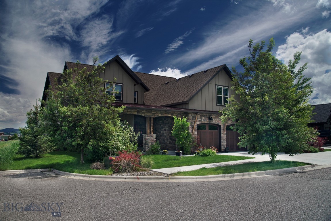 Can you still acquire an exquisite home in Bozeman Montana with dazzling mountain views overlooking a graceful sea of grassland with peace and tranquility? Yes, you can. Welcome to this beautiful country chateau in the Baxter Meadows West Subdivision. Large windows accentuate ethereal views of the Bridger Mountain Range. Watch from the great room as the sun sets with orange and pink colors that dance and simmer on top of the mountain range. Every room has a view of mountains or green prairie. This great room is open to the kitchen, dining nook, upstairs balcony, and a formal dining room, which can be closed off. This space is perfect for entertaining and gatherings. A master suite is on the main level with picturesque views of the mountains. The upstairs encompasses three bedrooms, a full bath, and a media entertainment room. Come for the views and stay for the serenity.
