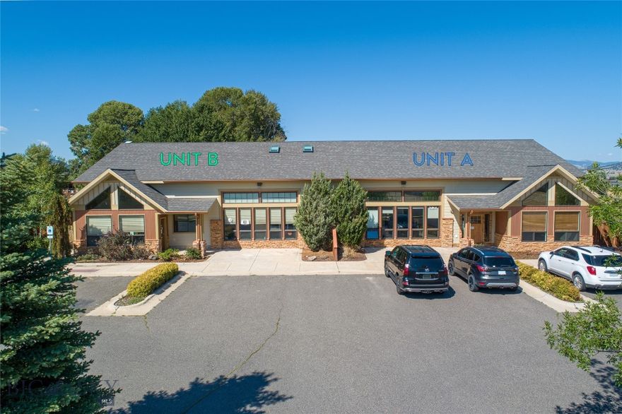 4,040 square feet of class A office space for sale or lease. The premises are located in the highly professional Cottonwood West Business Park. This business park offers attractive landscaping, protections to ensure a professional environment, and a convenient commute for employees. The building has on site parking with plenty of asphalt spaces, and additional street parking. The entrance to the unit is ground level, making the first floor ADA. Entering the unit leads to a welcoming reception area with open vaulted ceilings and lots of natural light. Between the two floors, the space is made up of 12 private offices, a beautiful conference room, a kitchenette, 2 bathrooms, and a private fenced patio with a fire pit and storage shed. The space has beautiful natural finishes and contemporary amenities. Step into a professional space designed to help your business perform at its best! Call to schedule a tour.