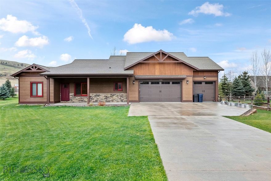 Cozy 3-bedroom, 2-bath home in the sought-after Creekwood Subdivision, offering primarily single-level living with a spacious bonus room upstairs for added flexibility. This well-maintained home features an open-concept layout with warm wood finishes, hardwood floors, and a functional kitchen with island, stainless appliances, and ample cabinetry. The inviting living and dining areas flow seamlessly to a covered back patio—perfect for relaxing or entertaining—overlooking a fenced yard with open space and mountain views beyond. The primary suite and additional bedrooms are conveniently located on the main level, while the large attached 3-car garage provides plenty of storage for vehicles and toys. Combining comfort, functionality, and a great location, this home is an excellent opportunity in one of Bozeman’s desirable neighborhoods.