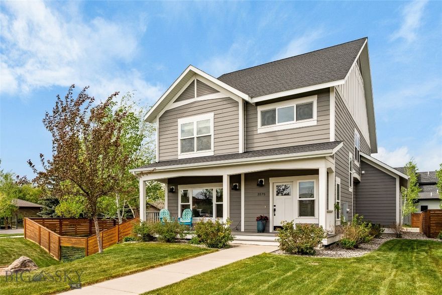 Perfectly positioned directly across from Hyalite Elementary, this inviting 3-bedroom, 2.5-bath home offers the ideal combination of comfort, convenience, and lifestyle. With instant access to the school, this location is a dream for families looking to enjoy the ease of nearby education, parks, and everyday amenities, all within one of Bozeman’s most convenient neighborhoods.

Designed with functionality in mind, the open-concept floor plan creates a seamless flow between the living, dining, and kitchen spaces, making everyday living and entertaining feel effortless. The main level is filled with natural light and offers an inviting atmosphere for gathering with family and friends, while all three bedrooms are thoughtfully situated upstairs for added privacy and separation from the main living areas.

The spacious primary suite serves as a relaxing retreat, complete with a soaking tub, walk-in shower, and generous walk-in closet. Adding to the convenience, the upstairs laundry area is integrated into the primary closet space, creating an efficient and functional layout designed for busy lifestyles.

Step outside into a large fenced backyard that feels like your own private sanctuary. A seasonal creek adds character and tranquility to the outdoor space, while expansive garden beds provide the perfect setting for gardening enthusiasts or anyone looking to enjoy Montana’s outdoor lifestyle. The backyard offers ample room for entertaining, play, pets, or simply unwinding on warm summer evenings.

The location is truly unmatched, offering immediate access to Asheim Fields, Lewis & Bark Dog Park, Whole Foods, Rosauers, Gallatin Crossing, and countless nearby conveniences. This is an exceptional opportunity to enjoy comfortable living in a highly desirable Bozeman location with parks, schools, shopping, and recreation all just moments from your doorstep.