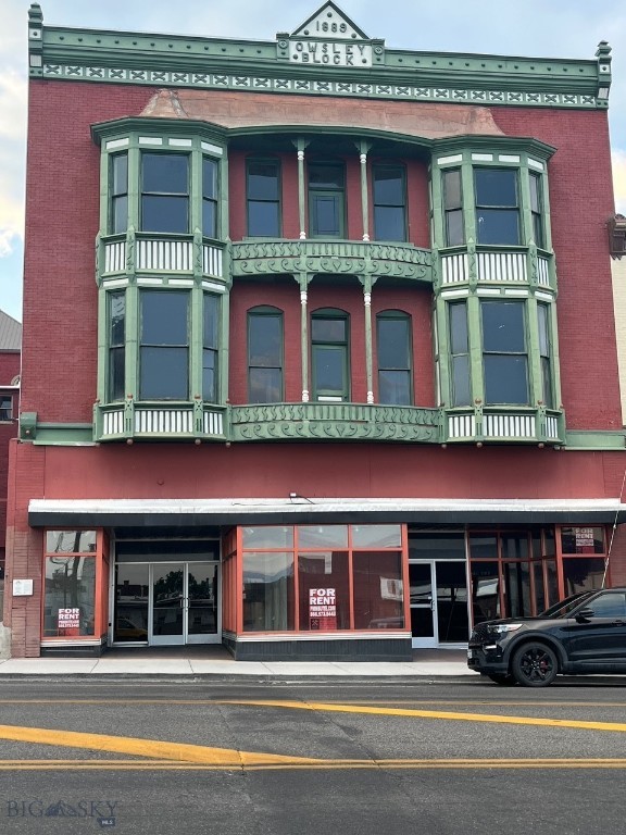 Owsley Block; Location Location for this commercial property situated on the Historical Registry. Main floor offers newer windows, newer sidewalk and new sewer hookup in the basement. The kitchen offers a walk-in in cooler. Plus there is a small office above the main floor and 2 bathrooms also located on the main floor. Upper levels offer lots of potential with rounded balconies offering great views of the valley. Built in 1889 this building offers 11,466+/-sf. with rear parking which is currently leased. This investment opportunity is zoned C-3 and offers unlimited possibilities in Historic uptown Butte. The bays have been faithfully restore with their turn of century appearance and 'mock' windows painted on the Northwestern Energy's side of the building; indicate original window replacement.