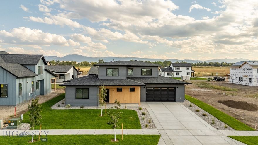 Brand new construction in one of Bozeman's newest communities, Sierra Vista. You will love this functional floor plan, walk into the warmth of the entry way where you're greeted with substantial natural light. To the left of the entry is the first bedroom, which would make a great office or guest space. Walking past that you head into the open floor plan main living area where to the left you have space for a sizable dining table that seamlessly connects to the spacious living room with a black ship lapped fireplace as the main focal point. The kitchen features ample cabinetry, gorgeous cream tile, gas range, and a walk-in pantry. Tucked behind the kitchen is the master suite with a walk in bathroom and closet. Upstairs features an ideal sized loft space, perfect for an informal living room, office, library, etc. With two bedrooms and a full bathroom, all boasting mountain views and tons of natural light. With a two car deep garage for space for your vehicles and storage. This home is conveniently located, has curb appeal and timeless finishes.