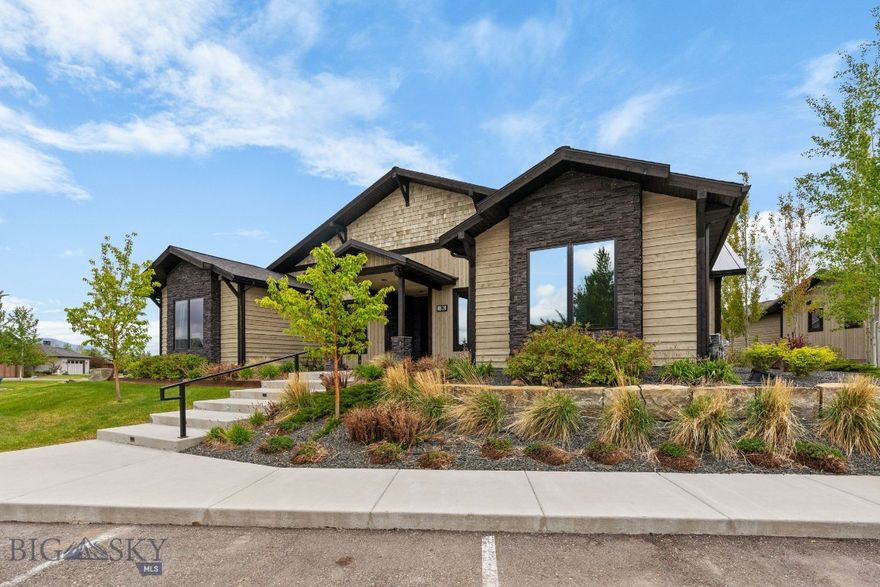 Tucked within the sought-after Black Bull Golf Community, this 1-bedroom, 1-bath Cottage offers an ideal blend of comfort, functionality, and lock-and-leave convenience. The thoughtfully designed kitchen and living area create an efficient, open layout perfect for everyday living or a Montana retreat. The spacious bathroom is beautifully appointed with dual sinks, a freestanding soaking tub, walk-in tile shower, under-cabinet lighting, and backlit mirrors for a spa-like feel. The oversized bedroom provides ample space for a home office, reading nook, or fitness equipment, while generous closets throughout offer exceptional storage. An in-unit washer and dryer add everyday ease. Located just steps from Black Bull amenities, including the championship golf course, fitness center, pool, private restaurant, and trails, this condo is an exceptional opportunity for low-maintenance living in one of Bozeman’s premier golf communities.