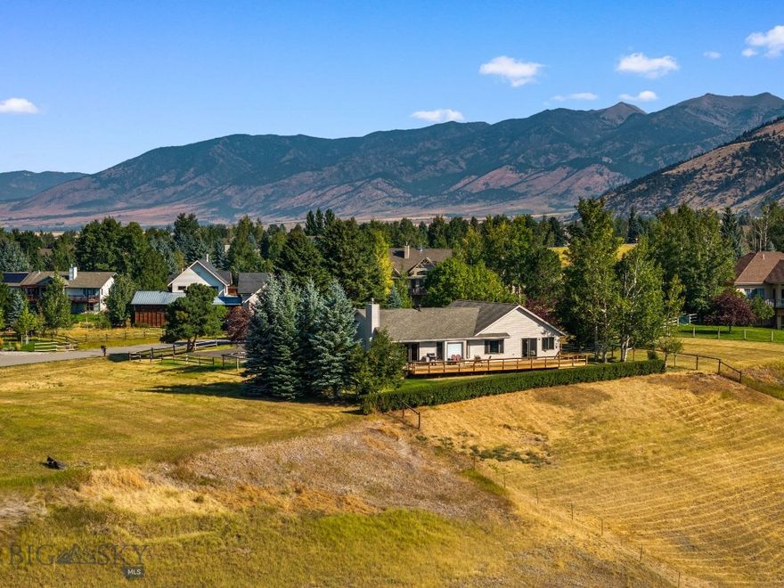 BEST VIEWS OVERLOOKING SYPES CANYON AREA & BOZEMAN at an INCREDIBLE VALUE only 4.3 miles from Bozeman! Breathtaking panoramic mountain views, framed by Montana skies & valley, abound in this 4,136 sq ft, 3 bedroom, 3-bathroom home on 2+ acres conveniently located in the coveted Springhill area. Only moments from the East Gallatin River, Riverside Country Club & extensive hiking, including Sypes Canyon Trailhead. This well-maintained home has not changed owners in nearly 30 years and is seated in one of Bozeman’s most desirable neighborhoods, where homes rarely come to market. Framed by mature trees and manicured landscaping, the home boasts an expansive backyard deck allowing you to soak in the “Big Sky” sunsets and wide-open views completely encompassed by the surrounding mountains and valley floor. 2,230 square feet of main level living provides kitchen, dining, living, primary suite (with INCREDIBLE mountain views and direct deck access), 2 guest rooms, guest bath and laundry/mudroom. While 1,79 square feet in home's lower level is an open canvas to be configured as you would like, with the opportunity to add bedrooms, a bath or build out to your desire. The area has functioned for the current owner as an expansive additional living area, office and/or gym space, a “shop” space & so much additional storage. This property is a tremendous opportunity to own at an incredible value in one of the valley's most desired locations and in one of Bozeman’s most sought after neighborhoods. THIS IS AN AMAZING RENOVATION UPDATE OPPORTUNITY TO BRING THIS PROPERTY TO THE NEXT LEVEL!