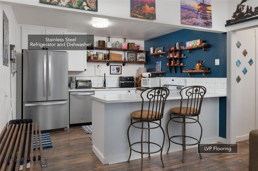 Discover small-town charm in the heart of Manhattan, MT! This beautifully remodeled 1-bedroom, 1-bath condo is perfectly located right on historic Main Street. With quick access to the highway you're only 24 minutes from downtown Bozeman. Inside, you’ll love the fresh updates, including LVP flooring, soft-closing drawers, and stainless steel refrigerator and dishwasher. The thoughtful ground-floor layout offers both convenience and flexibility—this space can even be used for commercial purposes, making it an ideal live/work opportunity. Enjoy the peaceful setting of Manhattan while staying close to the East Gallatin River, local shops, and dining. Whether you’re looking for a cozy home, a smart investment, or a versatile commercial space, this property checks all the boxes.