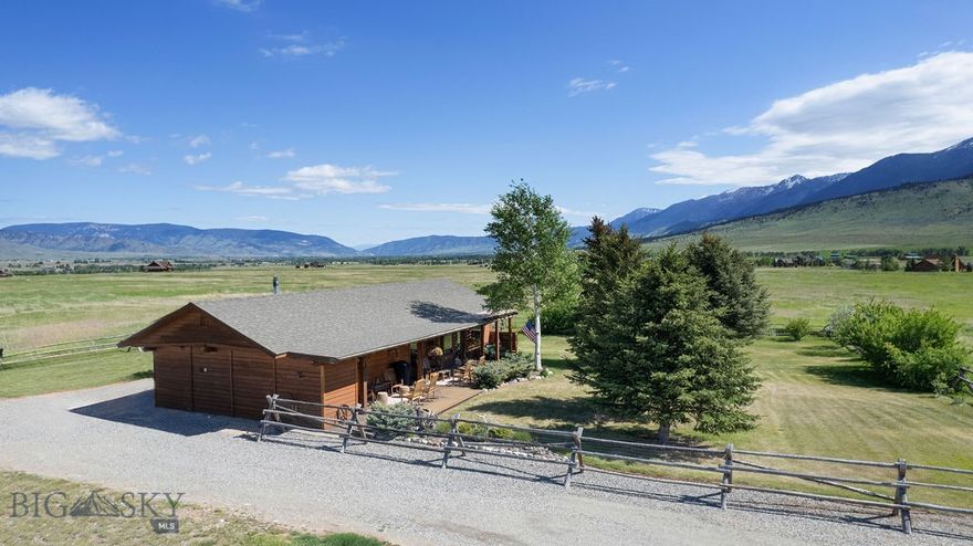 Beautiful 20+ acres located in the incredible Paradise Valley with sweet ranch style cabin right beneath the Absaroka mountains. Located on private road with landscaped yard, trees and 360 degree mountain views. Come enjoy all Montana has to offer with hop, skip, and jump to Bozeman, Livingston, Yellowstone River and Yellowstone National Park. Enjoy all your favorite outdoor activities including hiking, fly fishing, skiing, rafting, big game hunting and all the local restaurants. Neighborhood includes all 20+ acres lots with no HOA. Enjoy peace and quiet and all that Montana has to offer. Custom-built home with large beams in kitchen and living room, well-insulated for winter months with wood burning fireplace and large outdoor deck for BBQ's. Perimeter fenced with buck & pole fencing.
This property is Broker owned and Broker will be present for all showings. This property is on a private road that is maintained by all the property owners with no CCR'S or Deed restrictions.