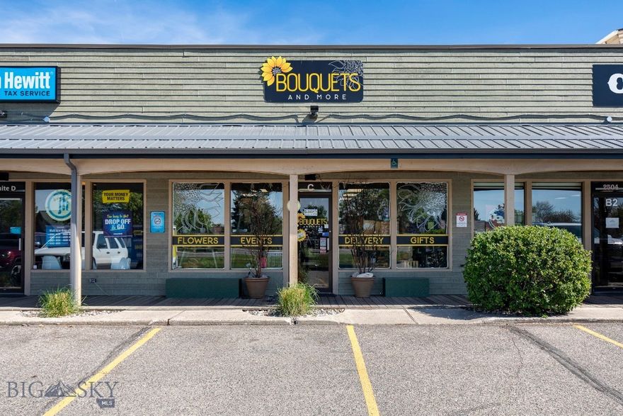 Seventeen years of proven success, a prime Bozeman location, and an assignable lease make this turnkey floral business an exceptional opportunity for an owner-operator or an investor seeking a stable, community-rooted enterprise.

This beloved shop is known for its high-quality floral design, long-standing customer relationships, and strong repeat business. With a reputation built over nearly two decades, the business is a go-to provider for weddings, funerals, proms, corporate accounts, and a wide range of special events. Its central location offers excellent visibility, and parking.