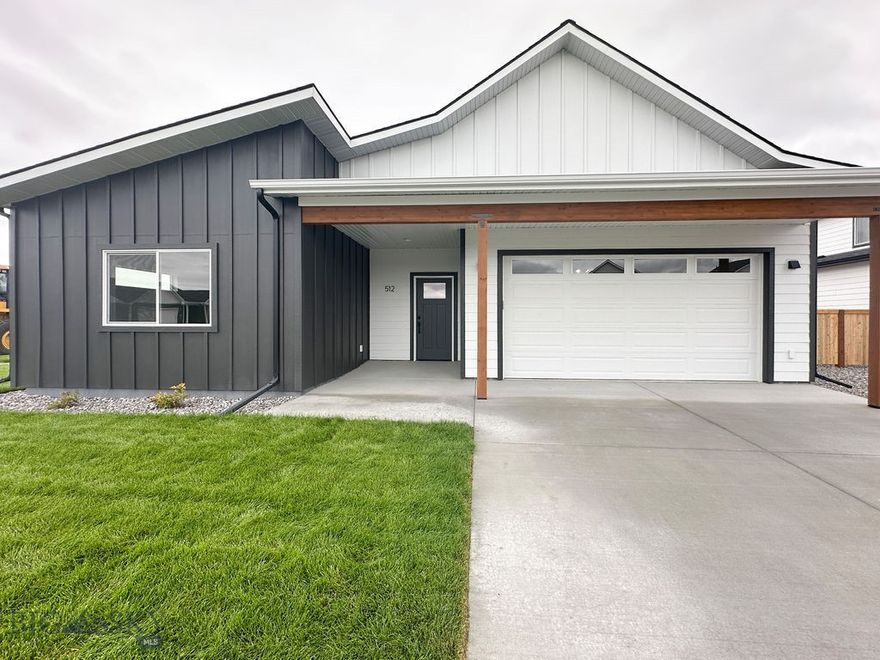 Move-In Ready ADA-Accessible Modern Gem in West Post Subdivision

Discover your dream home in this stunning, single-level masterpiece from Bridger Homes MT, designed for comfort, style, and accessibility. Nestled in the sought-after West Post Subdivision, this brand-new, move-in-ready 3-bedroom, 2-bath home is one of a kind. Perfect for those seeking effortless living without compromise.
Enter into a bright, open layout with 10-foot ceilings and soaring vaulted ceilings in the living room and primary suite, creating an airy, spacious feel. Designed with ADA accessibility in mind, this home features step-free entry, wide doorways, and barrier-free living, ideal for all stages of life.
The heart of the home is a dream kitchen, boasting a large island, sleek stainless steel appliances, a gas range, abundant cabinetry, a pantry, and elegant 3cm quartz countertops, perfect for entertaining or quiet nights in. 

The luxurious primary suite offers a spa-like ensuite with a curbless tile shower and a spacious walk-in closet, while two additional large bedrooms share a well-appointed full bath. A dedicated laundry room with upper and lower cabinets and quartz countertops adds convenience and style.
Stay connected with fiber optic wiring throughout for lightning-fast internet and streaming. The fully insulated and finished garage includes a 50-amp outlet, ready for electric vehicle charging. Outside, enjoy a fully fenced, landscaped backyard with underground sprinklers, offering low-maintenance relaxation.

Don’t miss your chance to own this accessible, modern haven in a prime location close to the airport, interstate, Askin Park, and amenities. Schedule your private tour now and experience the Bridger Homes MT difference!