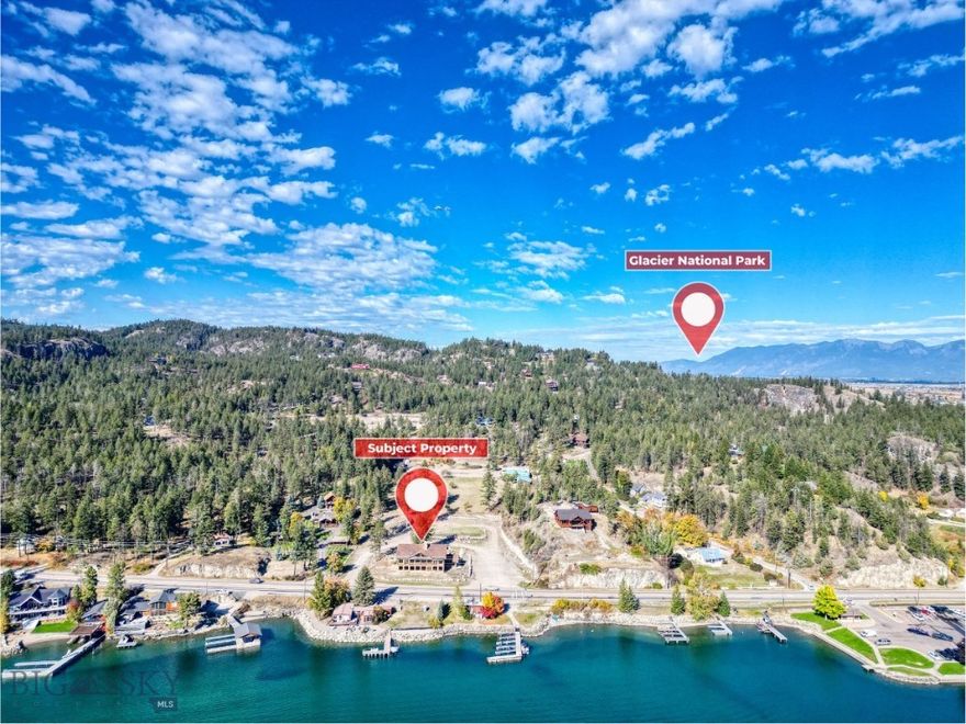 Exceptional Development Opportunity on Flathead Lake’s Coveted North Shore! Discover over 9 acres of premier development potential overlooking the crystal waters of Flathead Lake. This south-facing property boasts elevated building sites and flexible zoning, perfectly suited for multi-family, mixed-use, or luxury resort development. With prime highway frontage, approved turn lanes, and a pedestrian crosswalk already in place, accessibility and visibility are second to none—ideal for capitalizing on the area’s growing traffic and tourism. Enjoy approximately 263' of lake frontage offering endless possibilities for waterfront recreation and income with the property including a successful nightly/weekly resort in operation, featuring 7 income-producing guest cabins and a thriving charter fishing business. Whether envisioning a world-class destination or an exclusive investment venture, this rare north shore offering combines proven revenue streams with extraordinary development potential.