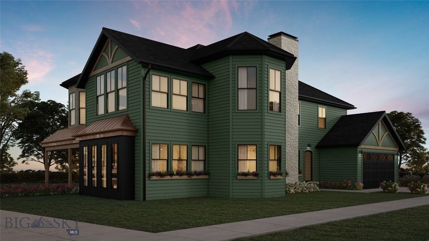 Welcome to 336 N Hanley Avenue, a homesite on a premium corner lot facing Meyer's Lake in the highly sought after Valley West development of Bozeman. This 3,421 square foot build plan was inspired by European Tudor meets Contemporary architecture. The expansive dwelling will provide three spa-esque en-suite bedrooms, a vaulted great room with a stunning floor to ceiling wood burning fireplace, a designer kitchen, a den in the turret + library wall, a cozy living room that can function as a 4th bedroom or office, a dining room off the foyer and elevated finishes throughout. Three more bedrooms are on the second floor, near the conveniently located laundry room--complete with full cabinetry.

An architecturally minded layout has been specially curated to access west facing views of the evening sunsets over Meyer's Lake from no less than four rooms. A heated attached garage to the southeast accommodates ample space for two cars and opens to the mudroom, equipped with a dog wash, a ventless washer-dryer combo and storage for outer garments and gear. 

Well known for their integrity and excellence in the local community and 30+ years of high quality craftsmanship, the team at FHG Construction will oversee the project, with a completion timeframe of 10 months. This designer home is ready to be built and plans are already approved by the Valley West ARC. Fully customize your finishes — mood board materials are an allowance placeholder.

Notable features include multiple vaulted ceilings, abundant natural light from under-cabinet windows, decorative Alder beams, a bespoke arched vineyard accent door, herringbone wood floors, booth seating in the turret, custom built-in cabinetry in the den and mudroom, European style fluted copper on parapet and cantilevered roof accents plus much more! 

Neighborhood amenities include trails, a playground, parks, a sand filled volleyball court, a pond, a creek and Meyer's Lake. The Valley West community is centrally located near schools and shopping.

Make an appointment today to experience a 3D tour and learn more about this exceptional opportunity to receive an excellent value on new construction in Bozeman!