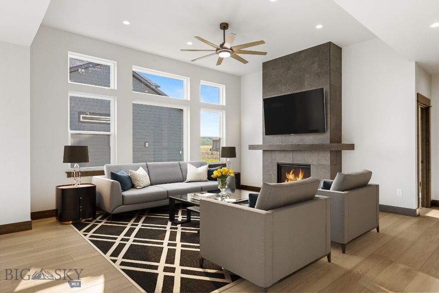 What a location! Five minutes from Bozeman, and five minutes from Four Corners, yet located outside the city limits.  This beautiful four-bedroom house offers a spacious kitchen, walk-in pantry, and ample cabinet space.  It features tall living room ceilings and a spacious master suite with an oversized walk-in closet. The home boasts an extra living space upstairs and a 3-car garage.  All of this is situated on a corner lot, with completed landscaping, underground sprinklers, and air conditioning.