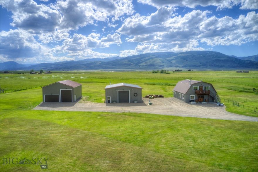 REDUCED $250,000!!  Bring all offers! Best views in Paradise Valley! Located 20 miles S of Livingston, MT; 30 miles N of Yellowstone National Park; and 2 miles from Yellowstone River.  Magnificent views of the Absaroka and Bridger Mountain Ranges.  Convenient to Chico Hot Springs, Sage Lodge, and the Historic Old Saloon.  This area has been ranked one of the most sought-after places to live in America! Love to fish, hike, kayak, or hunt? Endless opportunity to enjoy the most pristine wilderness areas Montana has to offer.  This versatile 3400 square foot property has numerous high-end finishes and lends itself to multiple uses.  This amazing property is capable of functioning as two separate stand-alone units, each with its own kitchen, living room, bedrooms, bathrooms, laundry facilities, and separated entrances.  Fully fenced for horses! Fenced 3/4 acre area for your dogs. Two large buildings (40 x 46 and 34 x 48) allow you to bring all your toys!  Both are heated with electricity and concrete floors.  Whole house backup generator.  RV hookups with large gravel parking areas.  Mill Creek Water Rights.  This is truly Paradise!  Owner/Agent.