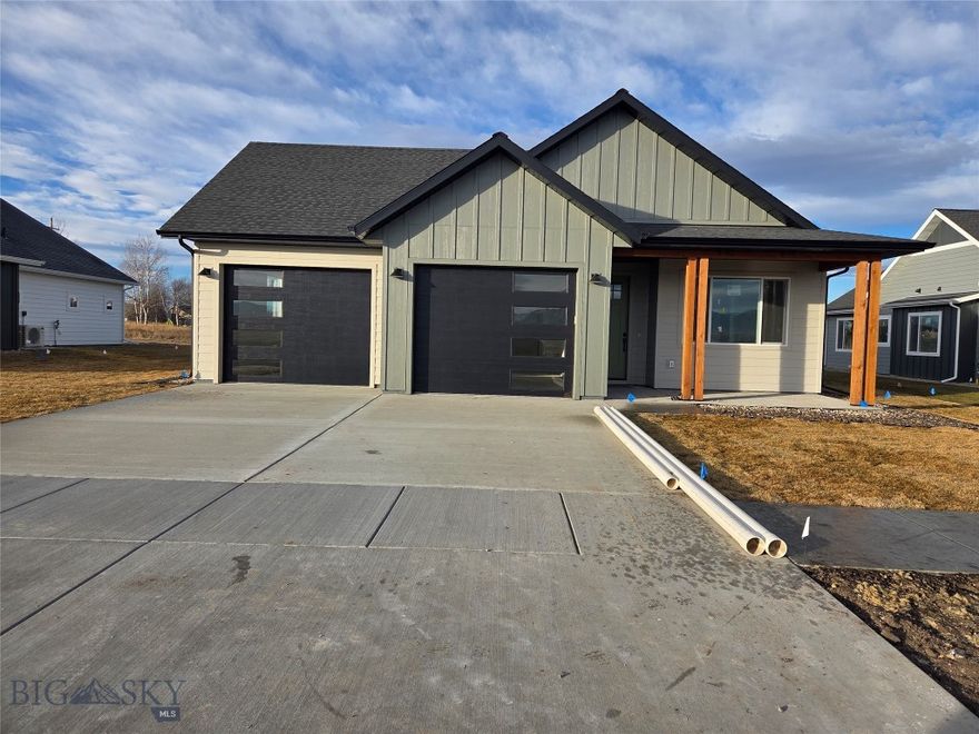 CONSTRUCTION COMPLETED!!! 
This brand new construction home blends comfort, style, and smart design — featuring 1,446 sq. ft. of beautifully crafted living space and a spacious 682 sq. ft. attached garage.

Step inside to an inviting open-concept layout accented by vaulted ceilings, a large kitchen island, and upgraded cabinetry that adds a modern touch. The stylish tile backsplash ties the space together perfectly.

The primary suite offers a relaxing retreat with a tile shower and generous walk-in closet, while the upgraded insulation package ensures comfort and efficiency year-round. Enjoy Montana’s seasons from your covered patio, perfect for morning coffee or evening sunsets.

Completion expected early December 2025 — your brand new home awaits!