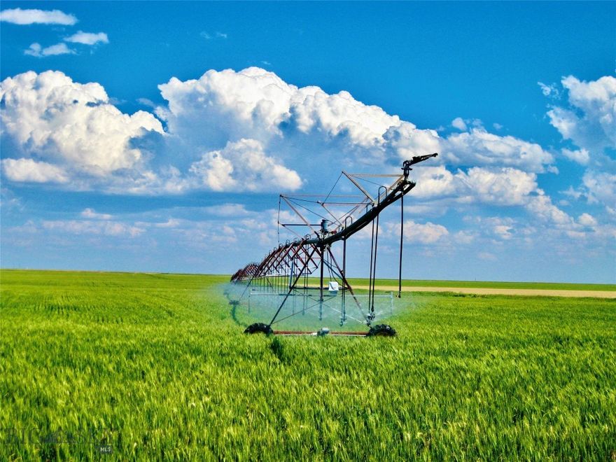 Located just 6.5 miles from Valier, Montana, this 1,236± deeded acre farm and ranch offers a rare combination of productive irrigated farmland, livestock infrastructure, significant water rights, and year-round recreational appeal. With 920 shares of Pondera County Canal & Reservoir Company water, eight center pivots irrigating approximately 768.59 acres, and additional flood-irrigated and dryland acreage, the property is well-positioned for continued agricultural productivity. Improvements include over 140,000 bushels of grain storage capacity with multiple aerated bins, a large Quonset building, feedlot facilities with four pens and 400 feet of concrete bunks, automatic waterers, corrals, a heated 48’ x 30’ shop, and supporting infrastructure. A 150 acre-foot reservoir permitted for trout stocking enhances both operational water management and recreational value. Historically planted to wheat, barley, pulse crops, alfalfa, and forage, the property benefits from strong soils and established production history. Located near Lake Frances and within reach of the Rocky Mountain Front, Bob Marshall Wilderness, and Glacier National Park, the ranch offers exceptional hunting, fishing, and outdoor access in addition to agricultural strength.