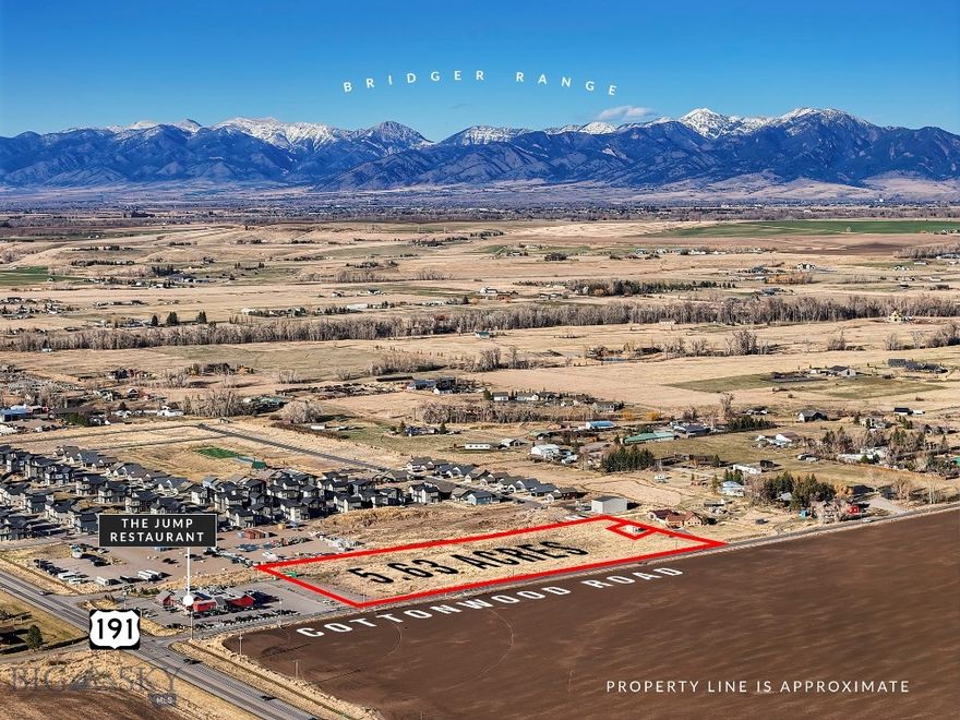 A rare slice of Big Sky Country awaits on this exceptional 5.63-acre raw land parcel just south of Gallatin Gateway in sought-after Gallatin County! Showcasing sweeping panoramic views of the iconic Spanish Peaks, Gallatin Range, and Bridger Range, this property delivers the kind of jaw-dropping Montana backdrop buyers dream about. 

Ideally positioned off South Cottonwood Road, the parcel offers commercial or residential uses along with a DEQ approved/existing shared water and wastewater system. Create a legacy family compound, establish a business or mixed-use venture, design your dream estate, or secure a strategic buy-and-hold investment in one of the valley’s most desirable growth corridors.  Despite its peaceful, wide-open setting, convenience is at your doorstep with Big Sky Resort, Downtown Bozeman, and Bozeman Yellowstone International Airport all within approximately 30 minutes—offering the perfect balance of privacy, accessibility, and long-term upside. 

Where wide-open opportunity meets wide-open skies—this is Montana land at its finest!!