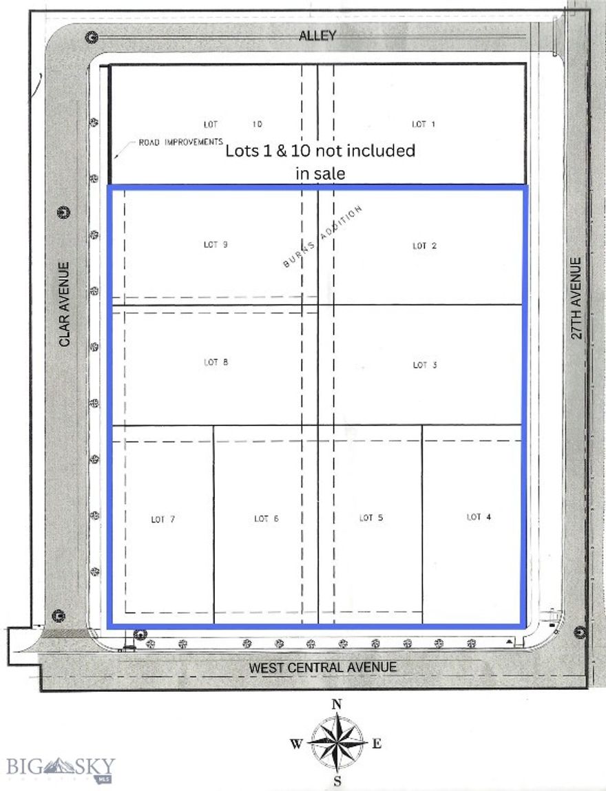 Prime Development Opportunity – 8 Lot Package in Missoula County (County Lots) Offered at $995,000, this rare assemblage of 8 contiguous lots totaling approximately 1.652 acres is ideally located in a desirable Missoula area. Each lot is eligible for either a single-family residence or a duplex, providing flexibility for a range of housing needs. All parcels have access to city water and sewer, delivering the convenience of city services with the benefit of county taxes and much lower infrastructure costs. Existing city infrastructure helps keep development costs lower, making this an exceptional opportunity for builders, investors, or developers to bring a vision to life in a sought-after location. *Buyer is responsible for putting in all infrastructure including hooking up to City Water & Sewer. City will participate in part of sewer hookup costs. Lots 2-9 are for sale. Lots 1 & 10 are not included in the sale.