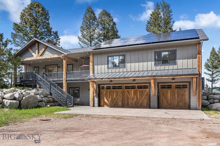 Welcome to your Montana mountain haven! Completed in 2024, this stunning 4,200 sq ft modern masterpiece sits on 4 private acres just 3 miles from the charming heart of Philipsburg and only 2 miles from the backside chairlift at Discovery Ski Hill—perfect for world-class skiing in the winter and home to one of the best mountain bike parks in the state in the summer. This 5-bedroom, 4-bathroom home blends rustic elegance with cutting-edge efficiency. Designed with both luxury and practicality in mind, the home features a full solar system and a state-of-the-art heat pump and ventilation system for year-round comfort and sustainability. Additionally, all systems can be controlled remotely. Enjoy the expansive Montana views from your large, covered main-level deck and patio—an
ideal space for entertaining or unwinding while overlooking the historic town of Philipsburg and the picturesque Flint Creek Valley. Whether you're sipping your morning coffee or hosting an evening gathering, this outdoor living area is sure to become a favorite. The open-concept main level showcases expansive windows and big sliding glass doors, high-end finishes, and thoughtful design throughout. The lower level is fully self-contained with its own kitchen and private entrance, and a separate, cozy guest cabin with its own utilities adds even more flexibility for hosting friends or generating rental income. The oversized 3-car garage is tailored to your lifestyle with built-in storage for skis, snowboards, mountain bikes, and an electric vehicle charging station. Other recreational opportunities in addition to skiing and biking abound just outside your door: fish the blue-ribbon waters of Rock Creek and Flint Creek, paddle or boat Georgetown Lake, or hike and off-road through the inspiring Pintler Wilderness. Whether you're looking for a full-time residence, vacation retreat, or income-generating
investment, this property offers unmatched access to Montana’s finest outdoor experiences—all in a setting of comfort, privacy, and timeless style. Live where you play—schedule your private showing today.