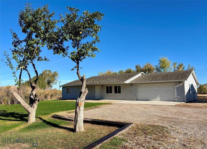 Set on 1.33± acres and bordered by Blacktail Deer Creek, this updated 4-bedroom, 2-bath home offers the perfect mix of privacy, space, and in-town convenience. Enjoy peaceful surroundings with the soothing sound of the creek and birds, while still being just minutes from groceries, schools, parks, and all the amenities Dillon has to offer.
Inside, the home has been completely refreshed with new LPV flooring throughout, fresh interior paint, and all-new kitchen appliances. The open and functional layout provides bright, comfortable living spaces perfect for gatherings or quiet evenings at home. Four bedrooms allow flexibility for family, guests, or a home office, and two full bathrooms make daily living easy and convenient.
An attached 2-car garage offers ample room for vehicles, storage, and gear, while the expansive lot provides plenty of outdoor space for gardening, recreation, or simply enjoying the natural beauty of the creekside setting. Underground sprinklers to keep that grass green! Move-in ready, this property combines modern comfort with Montana charm — come see for yourself! 
*Neighboring house on 0.28+/- Acre is also for sale (MLS 405757, Offered at $352,000).