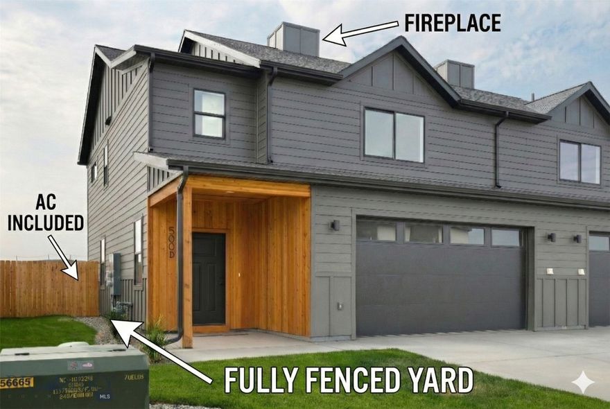 The newly constructed townhouses in the vibrant West Post Subdivision offer an excellent opportunity for prospective homeowners. Each unit provides approximately 1,900 square feet of living space, thoughtfully designed with three bedrooms and three bathrooms. The main level features a generous layout encompassing distinct dining and living areas, complemented by a kitchen characterized by its brightness and open feel. The interiors are finished with durable, high-quality materials suitable for the Montana lifestyle, including quartz countertops and premium laminate flooring along with a gas fireplace and central air conditioning! The primary bedroom suite is notably spacious, featuring a large en-suite bathroom equipped with double vanities and a sizable walk-in closet. The upper level also includes a flexible area that can be adapted to various needs. The upcoming community of West Post offers a diverse range of real estate opportunities, including commercial spaces, retail locations, multifamily residences, and single-family homes. Enjoy planned neighborhood amenities including grocery stores, restaurants, office space, spectacular parks, and trail systems. All of which are conveniently accessible by residents of West Post and its visitors. Conveniently situated just south of I-90 and the Bozeman Yellowstone International Airport, West Post is poised to be the leading master-planned community in the area. It will serve as a cornerstone on the western border of the innovative Triangle Community Plan, strategically positioned between Bozeman and Belgrade. Arrange your viewing through your favorite real estate professional today! *photos are of mirrored unit*