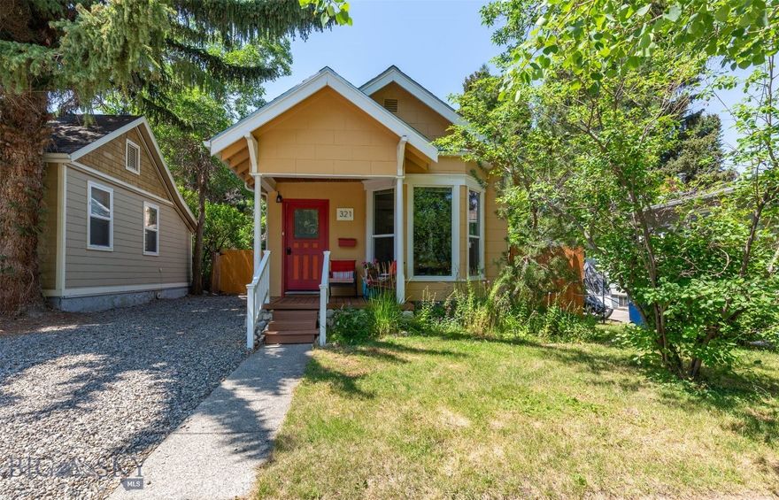Charming Bungalow with Modern Addition in Coveted Historic Neighborhood.  

Tucked in one of the most sought-after and peaceful neighborhoods in downtown Bozeman, this home offers the perfect balance of quiet serenity and vibrant city living. Just steps from the footbridge to Bogert Park and Peet’s Hill, this location offers easy access to parks, trails, schools, farmers markets, Main Street, MSU, and local events—you’ll enjoy the best of Bozeman right outside your door.

This character-filled bungalow blends classic charm with modern upgrades. The original home features an open-concept kitchen and dining area, a spacious bedroom, and a full bathroom. A thoughtfully designed 2024 addition adds a bright and airy first-floor living space and a large laundry room with half bath. Upstairs, you'll find a large bedroom surrounded by treetop views, an additional office or guest room with its own private balcony, and a full bath with heated tile floors.The finished basement offers additional space ideal for storage, hobbies, or a creative studio. 

Natural light fills the home, highlighting the hardwood floors throughout. Modern tile accents enhance both the upstairs bath and laundry room.

Step outside to a beautifully landscaped backyard and custom wood-crafted back porch—perfect for quiet mornings under the shade of a large tree, stargazing at night, or gathering with friends for summer barbecues.

Call Today for your private tour.