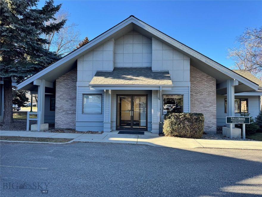 This well-maintained office condo is centrally located in Bozeman and offers a functional, professional layout ideal for a variety of business uses. The space features three private offices, a dedicated reception and waiting area, and access to shared bathrooms. Warm wood-trimmed windows in each office provide pleasant views of mature landscaping, creating a calm and inviting work environment. $2,182 monthly + Utilities (gas, electric, internet, phone).