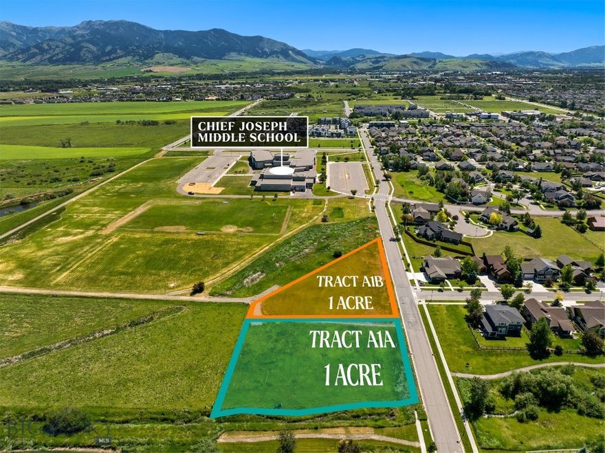This beautiful landscape is a blank canvas ready for your vision to unfold for a 2-acre scaled development project. Nestled within northwest Bozeman, the two adjacent 1-acre parcels are easily accessible within minutes of the many nearby community amenities. With mountain and meadow views, convenient street and utility access, these sister parcels invite your ultimate creativity. The lots are currently owned by the Bozeman School District, therefore ownership change to a private non-governmental entity will change tax status for the land parcels. These lots do not fall within any community association jurisdiction. Buyer to complete own due diligence for zoning, use, and development guidelines. Currently zoned R-1 with anticipated zoning change as part of the city's future UDC update. We invite you to stand in the field and imagine the possibilities!!