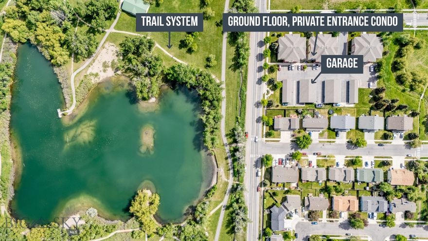 Stop the search! This 2-bedroom, 1.5 bathroom, ground-level end unit condo offers convenience and comfort, now freshly painted and ready for it's new owner. Imagine the ease of your own private patio offering direct access to your home. Just across the way, your private 1-car garage isn't just a parking space-- it's your personal storage solution for all your seasonal gear. Inside, discover a well-designed open-concept living space featuring a cozy fireplace with built-in shelving, perfect for your entertainment needs. The kitchen boasts a convenient bar top ideal for entertaining, and there's plenty of room for a charming dining setup. With the added convenience of a half bath off the main living area, two well-sized bedrooms, and a full bathroom this unit is set up for comfortable living. The prime location speaks for itself: directly across from the scenic Bozeman Pond, with easy accessibility to MSU, and just minutes from the heart of downtown's restaurants, shops, and grocery stores. This condo provides the perfect blend of proximity, privacy, and practicality. Seller is offering $5,000 buyer credit towards buyer's closing costs, pre-paids and rate buydown!!!