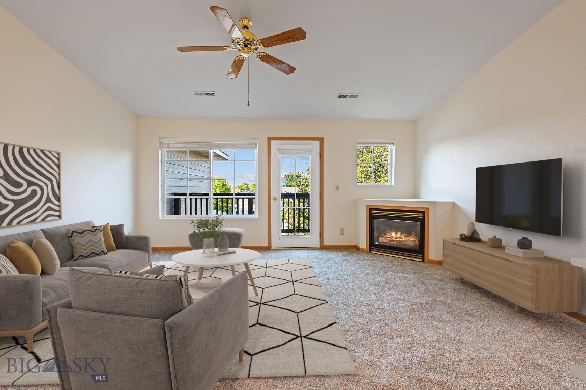 This charming 2-bedroom, 1-bath condo offers the perfect balance of affordability, convenience, and low maintenance living. Ideally situated near the newly revamped Gallatin Crossing, you’ll be just moments away from shopping, groceries, schools, and quick access to Montana State University. Whether you're commuting, exploring the city, or simply enjoying everything Bozeman has to offer, this location can't be beat.
Step inside to a single-level residence with a spacious, open-concept living area that maximizes space and comfort. The living room seamlessly flows into the kitchen and cozy dining space, creating a welcoming atmosphere for everyday living. Freshly painted walls and new carpeting throughout provide a blank canvas, allowing you to personalize the space to suit your style.
The heart of the home is the inviting living room, complete with a gas fireplace — perfect for relaxation or entertaining guests. Both bedrooms are generously sized, offering comfort and peace, while the in-unit laundry adds a touch of convenience to your daily routine. Thoughtful design features, such as 'dead space' between units, help minimize noise and enhance the overall living experience.
For added convenience, you'll enjoy a private, detached garage with storage space and electricity, along with street parking in front of your home. Outside, a covered balcony provides stunning views of the surrounding mountains, park, pond, and nearby trails — the perfect spot to unwind with your favorite drink and take in the natural beauty of the area.