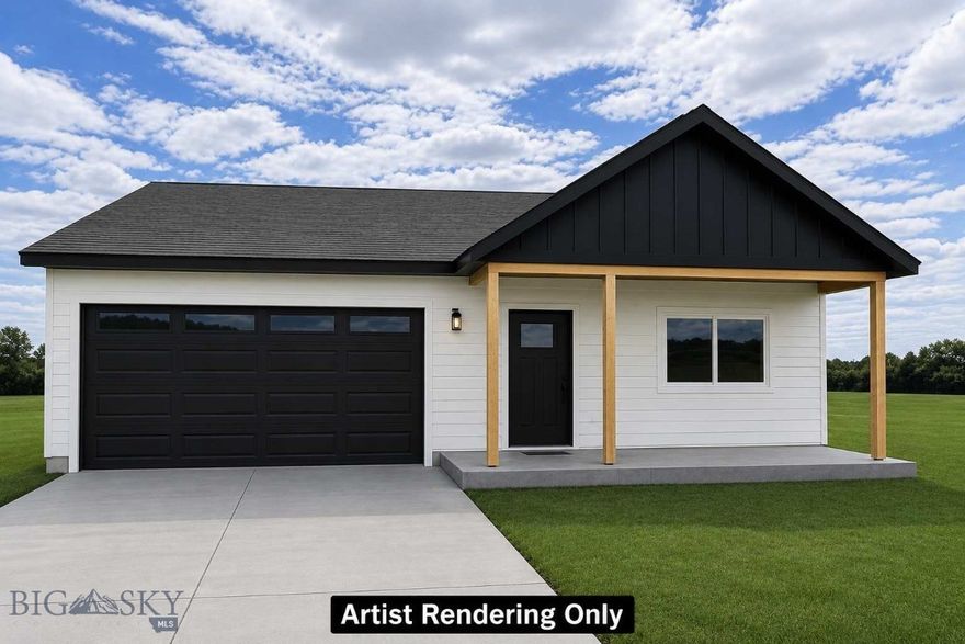 Discover your dream home in this stunning, single-level masterpiece from Bridger Homes MT, designed for comfort, style, and accessibility. Nestled in the sought-after West Post Subdivision, this brand-new, 3-bedroom, 2-bath home is perfect for those seeking effortless living without compromise. Enter into a bright, open layout with vaulted ceilings in the living room and primary suite, creating an airy, spacious feel. The heart of the home is a dream kitchen, boasting a large island, sleek stainless steel appliances, a gas range, abundant cabinetry, under-cabinet lighting, a pantry, and elegant 3cm quartz countertops, perfect for entertaining or quiet nights in. The luxurious primary suite offers a spa-like ensuite with a tile shower and a spacious walk-in closet, while two additional bedrooms share a well-appointed full bath. A dedicated laundry room with upper and lower cabinets and quartz countertops adds convenience and style. Stay connected with fiber optic wiring throughout for lightning-fast internet and streaming. All interior photos are of a similar model home that is staged.