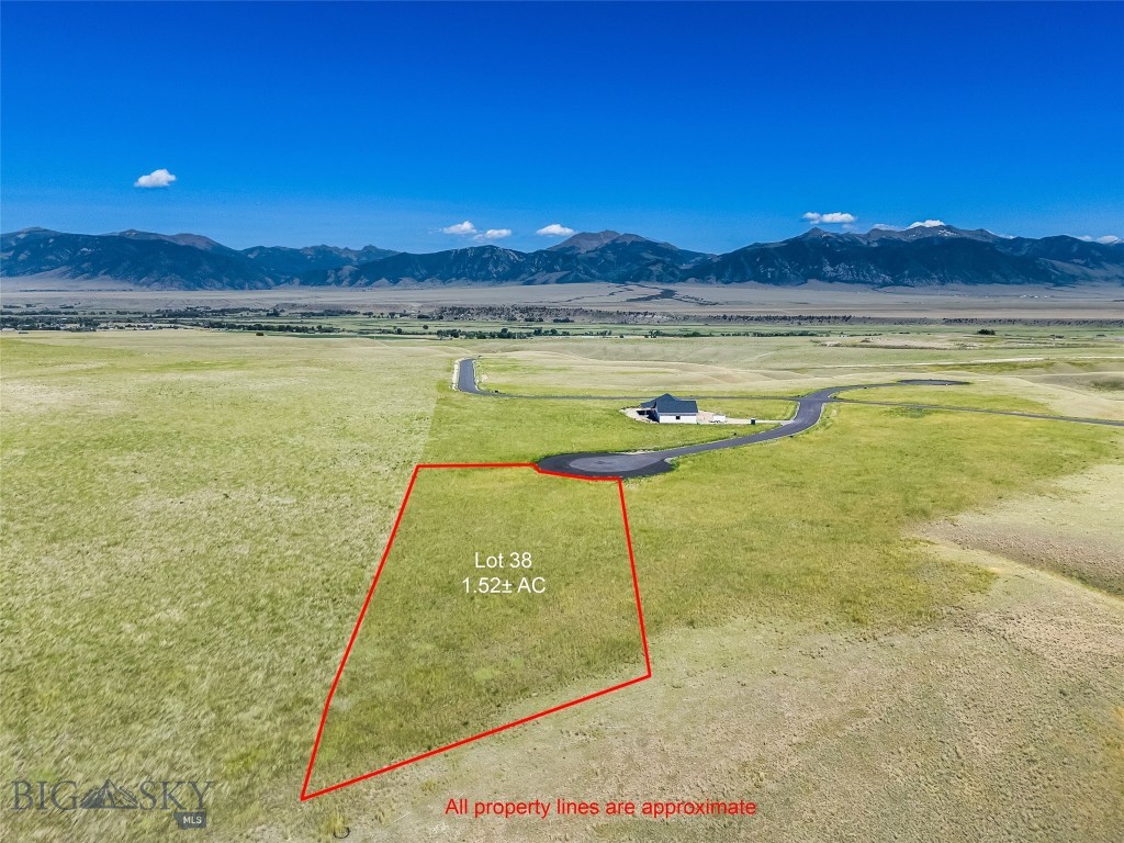 NEW subdivision in Ennis! Lot 38 is 1.52 +/- acres. There are 55 lots total between 1+/- to 2+/- acres. The entire subdivision is 165+/- acres so lots of open space to watch the wildlife! Paved roads throughout & power & fiber to each lot. Approximately 3 miles to downtown Ennis. Views in all directions! Wells are 200-350+/- feet & 12-30+/- GPM. Some photos are of the general subdivision. The licensed MT listing agent has an ownership interest in the property & can only represent the Seller.  This property has covenants, annual HOA dues & bylaws.