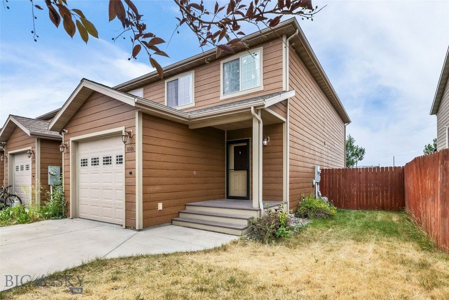 Enjoy beautiful Belgrade and all of the perks of no HOA in this spacious end-unit townhome! With 1,700 square feet of open floor plan living, there are 3 bedrooms, 2.5 baths, and a kitchen featuring stainless steel appliances, plenty of cabinetry, counter space, and pantry storage. Upstairs you'll find a spacious primary suite with 3 closets, plus 2 more bedrooms, a bathroom, and laundry area. Out back is a fenced yard with mature landscaping and room for your pets. Store your vehicle or toys in the attached single-car garage. Come see this one for yourself! Contact us or you preferred Realtor to see it today!